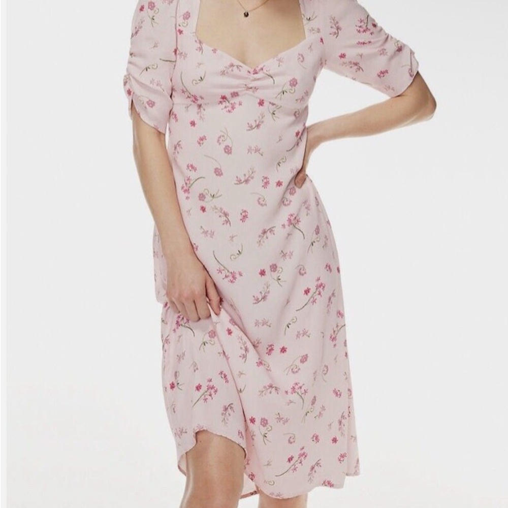 Aritzia Wilford Pink Floral Maxi Dress